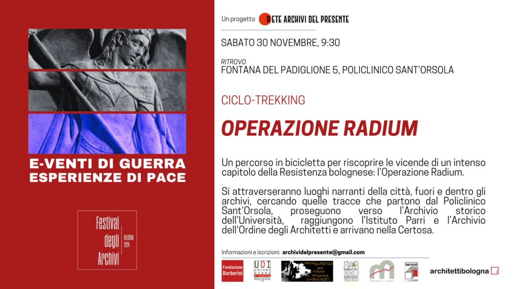 30 novembre – Ciclo-trekking “Operazione Radium”al Festival degli Archivi 2024