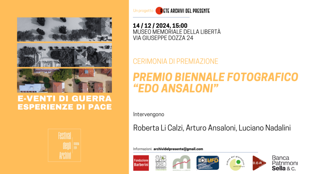 14 dicembre – Cerimonia di premiazione del premio biennale fotografico “Edo Ansaloni”