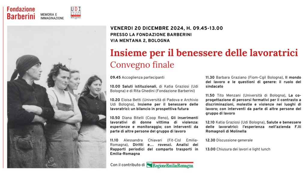 20 dicembre – Convegno finale “Insieme per il benessere delle lavoratrici”