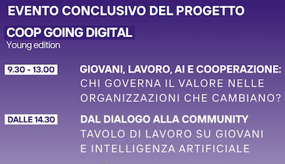 14 luglio – Giovani, lavoro, AI e cooperazione: il programma